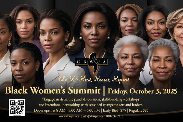 Black women on a flyer for the Colorado Black Women for Political Action Black Women's Summit
