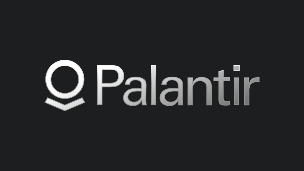Palantir Technologies logo displayed against a dark background.