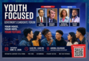 Youth Focused Governor's Candidate Forum flyer featuring gubernatorial candidates Phil Weiser and Michael Bennet (confirmed), Barbara Kirkmeyer and Victor Marx (invited), with event details for June 13 in Aurora and a focus on youth engagement, civic participation, and issues shaping Colorado's future.