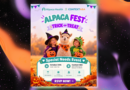 Alpaca Fest: Trick-or-Treat Halloween event flyer featuring two children dressed as a witch and dinosaur alongside an alpaca wearing a witch hat. Hosted by Alpaca Health and Context ABA, the free, sensory-friendly event takes place Oct. 24 from noon to 4 p.m. at 320 S. Sherman St. in Denver, featuring live alpacas, trick-or-treat bags, hot cocoa and pastries.